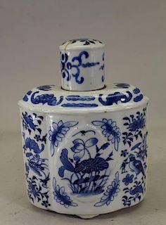 Antique Chinese Blue/White Porcelain Flask