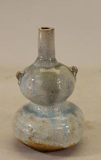 Antique Chinese Double Gourd Form Glazed Vase