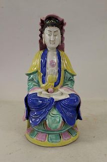 Late Qing Dynasty Seated Porcelain Guanyin