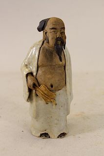 Antique Chinese Glazed Pottery Diety Figure