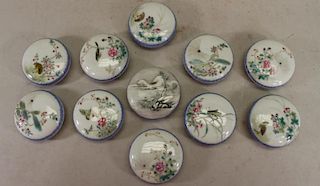 (11) Signed Chinese Porcelain Wax Seal Containers