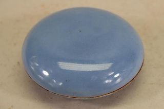 Chinese Powder Blue Wax Seal Container, Signed