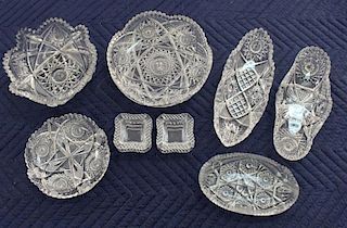 (10) Assorted Cut Crystal Serving Pieces