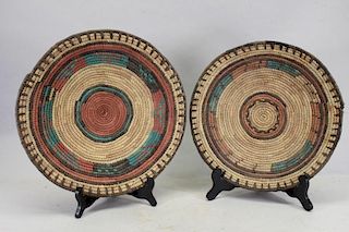 Decorative Pair of Zulu Woven Trays