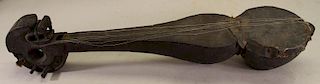 Early African Wood & Animal Hide String Instrument