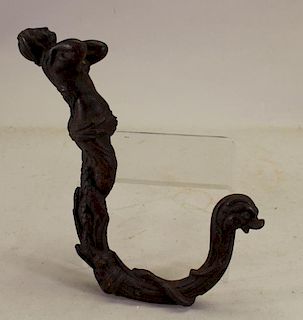 Early Antique Figural Bronze Dolphin Mount