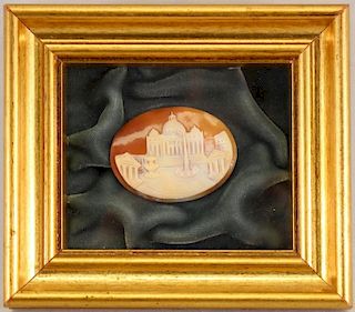 Antique Carved Cameo in Shadow Box