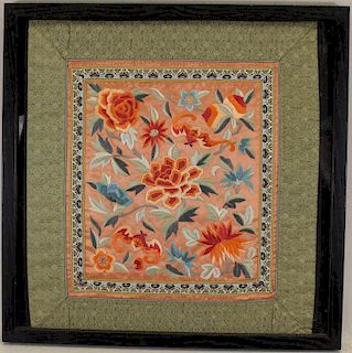 Framed Antique Chinese Embroidery
