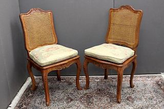 (2) Antique Caned Chairs