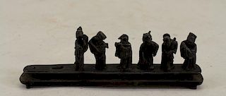 (6) Antique Carved Chinese Figures on Stand