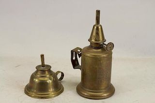 (2) Vintage Brass Oil Cans