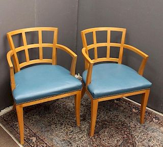 (2) Mid Century Modern Upholstered Armchairs