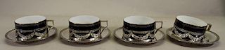Signed, Austrian Silverplate/Porcelain Cups