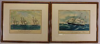 (2) Finely Framed Antique Nautical Prints