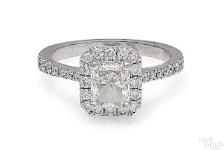14K white gold diamond engagement ring