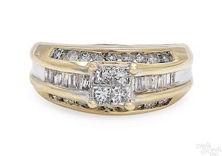 14K yellow gold diamond ring