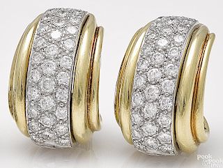 14K white gold diamond earrings with jackets