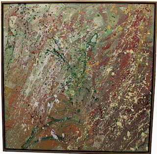 Large Abstract Monogrammed Oil Painting