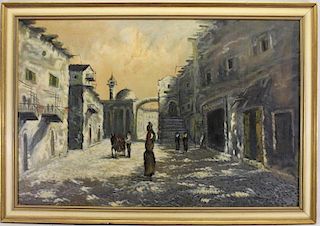 Jerusalem Street Scene with Figures, Early 20th C