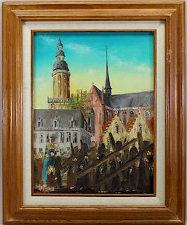 Tahon, "Furnes Belgique Vuerne" 1946 Painting