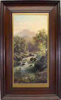 American School, 19th C. Painting of a Stream