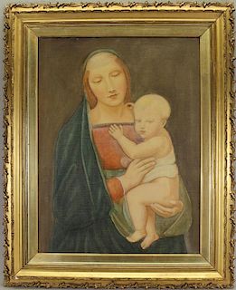 Old Master Style Painting, Madonna and Child