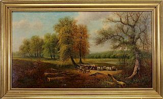 George Harris (1847 - 1915) Bucolic Landscape