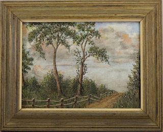 American School, Painting of a Wooded Pathway