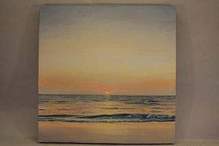 "Pastel Sunset" '01 Signed Oil/Canvas Coastal Ptg