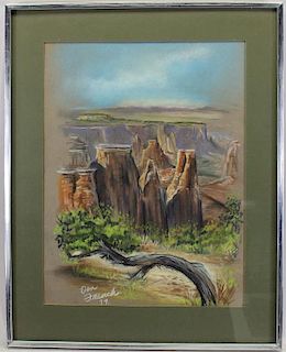 Signed, '79 Pastel Painting of the Grand Canyon