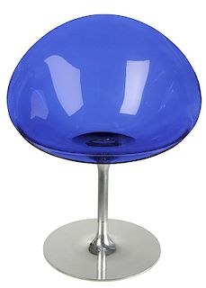 Modern Tulip Form Cobalt Chair By Kartell