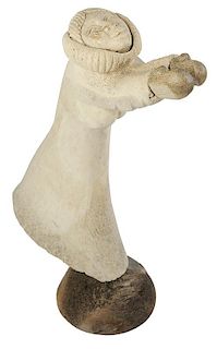 Carved Fossilzed Bone Sculpture of a Dancer