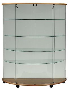 Contemporary Glass Demilune Vitrine