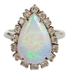 14kt. Opal & Diamond Ring