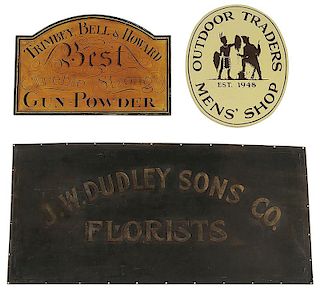 Three Hand Painted Trade Signs
