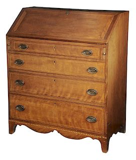 Kentucky Attributed Inlaid Cherry Federal Desk