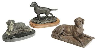 Three Dog Sculptures