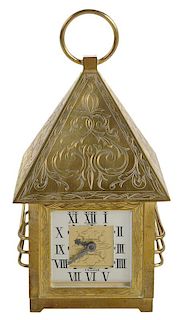 French Engraved Brass Carriage Clock
