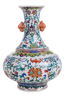 Chinese Enameled Floral Vase