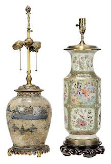 Two Chinese Porcelain Table Lamps
