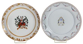 Two Chinese Export Armorial Plates