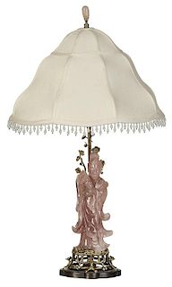 Chinese Rose Quartz Lamp