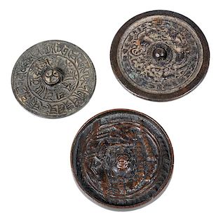 Three Chinese Bronze Mirrors