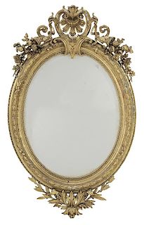 Louis XVI Style Gilt Oval Mirror