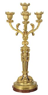 Louis XVI Style Gilt Bronze Figural Candelabra