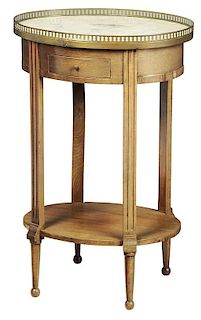 Louis XVI Style Marble Top Side Table