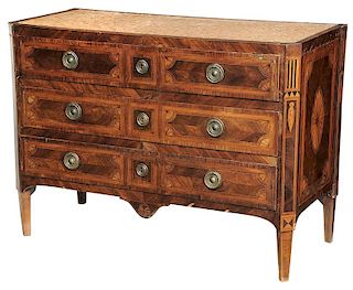 Italian Neoclassical Parquetry Inlaid Commode