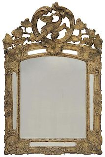Italian Rococo Carved and Gilt Wood Mirror