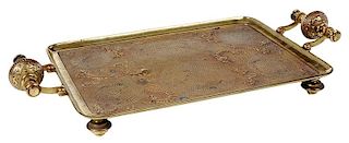 French Aesthetic Movement Brass Chinoiserie Tray