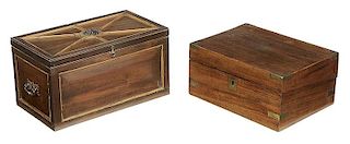 Two Continental Mahogany Wooden Boxes